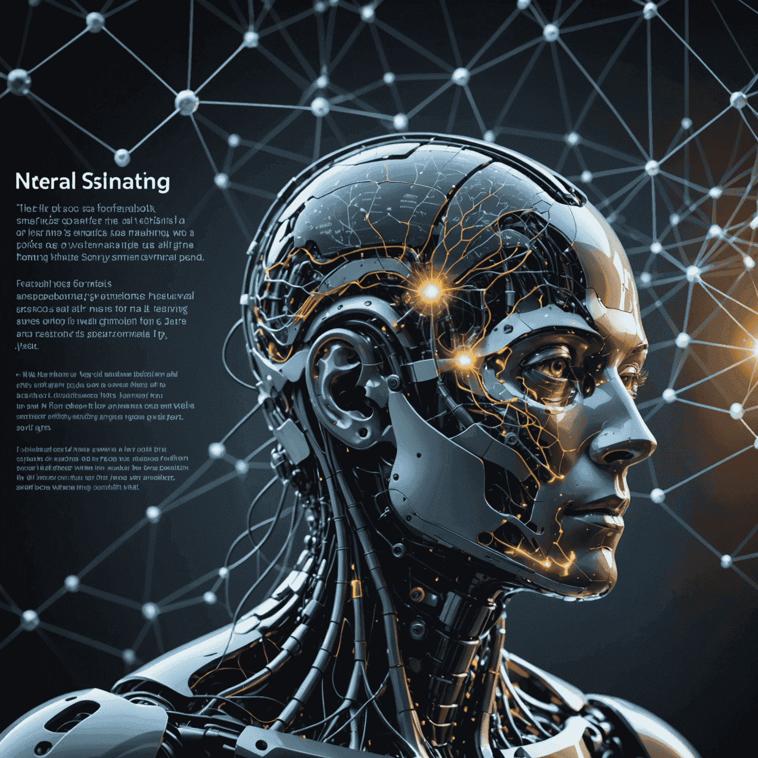 Imagen representativa de procesamiento de lenguaje natural y sistemas de IA, mostrando redes neuronales y texto fluyendo a través de ellas